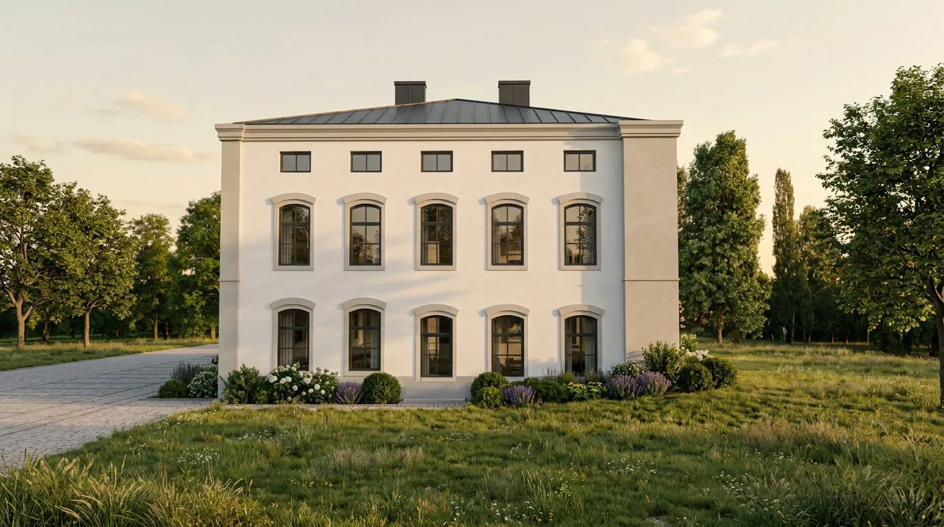 Wizualizacja architektoniczna planowanej renowacji Młyńskiej 38 od prawej strony.